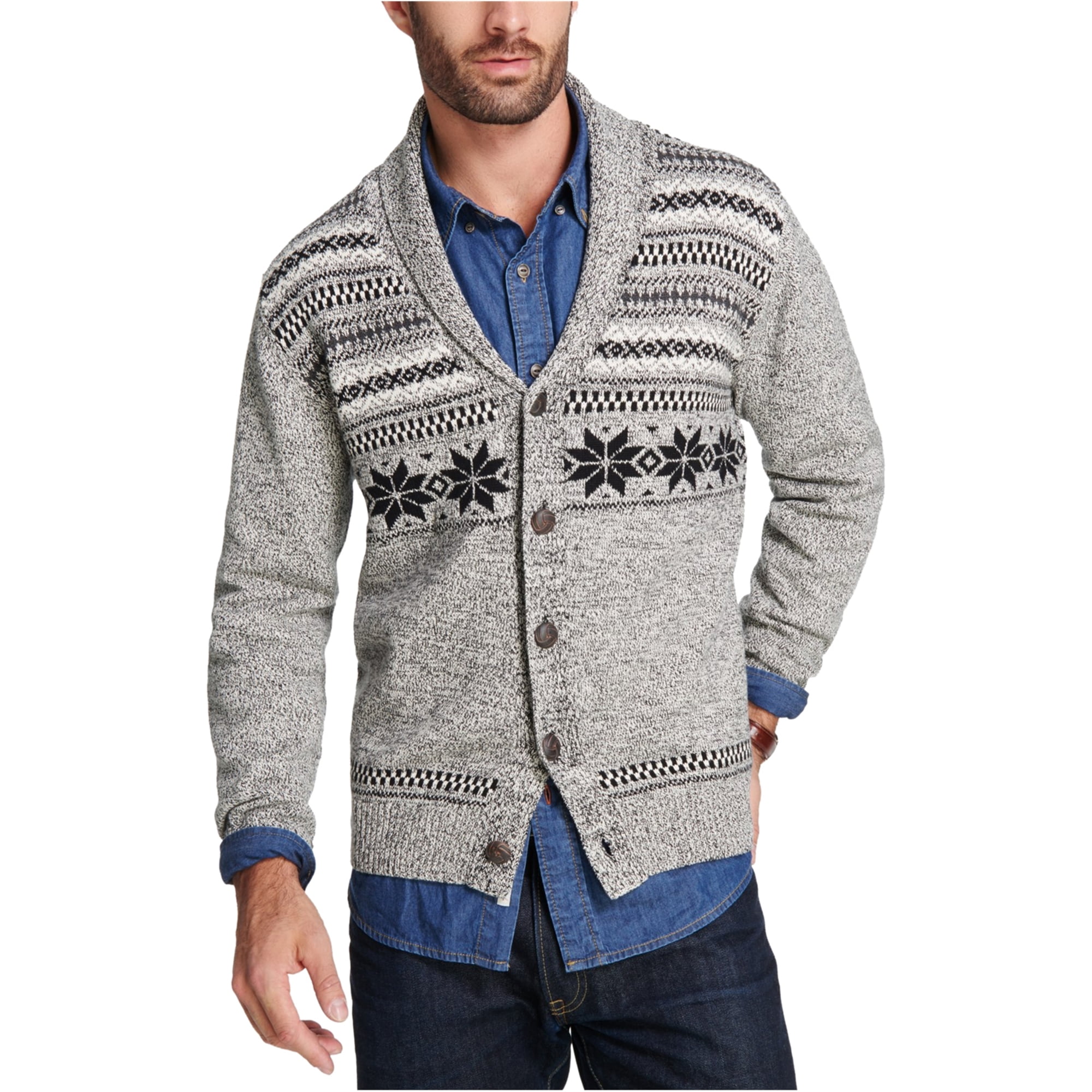 Weatherproof Mens Fair Isle Cardigan 