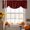 Barn Red, Burgundy, Crimson, Cream, variant on Sage Green Texture Tie Up Valance Curtains for Windows, Kitchen Curtains Window Treatments, Country Farmhouse Burlap Stripes Short Window Shades Valances for Bedroom Bathroom Cafe 42"x12"
