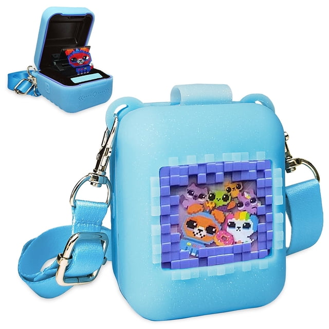 Funda de silicona XEGIMOR para mascotas digitales Bitzee con cordón azul
