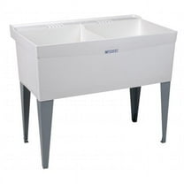 E L Mustee And Sons Inc  40 in. X 24 in. X 34 in. White Double Bowl Laundry Tub