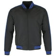 thumbnail image 2 of Maximos Men's Tony Stripe Trim Zip Up Bomber Jacket Black Red L, 2 of 3