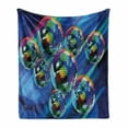 thumbnail image 1 of 70s Party Soft Flannel Fleece Blanket, Colorful and Funky Vibrant Disco Balls in Abstract Night Club Dancing Theme Art, Cozy Plush for Indoor and Outdoor Use, 50" x 60", Multicolor, by Ambesonne, 1 of 6