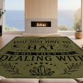 thumbnail image 2 of Design&I 5'x7' Ultra Soft Area Rug, Olive Green Mystical Typography Whimsical Eye and Moon Design Fluffy Washable Non Shedding for Bedroom Living Room Home Office, 2 of 3