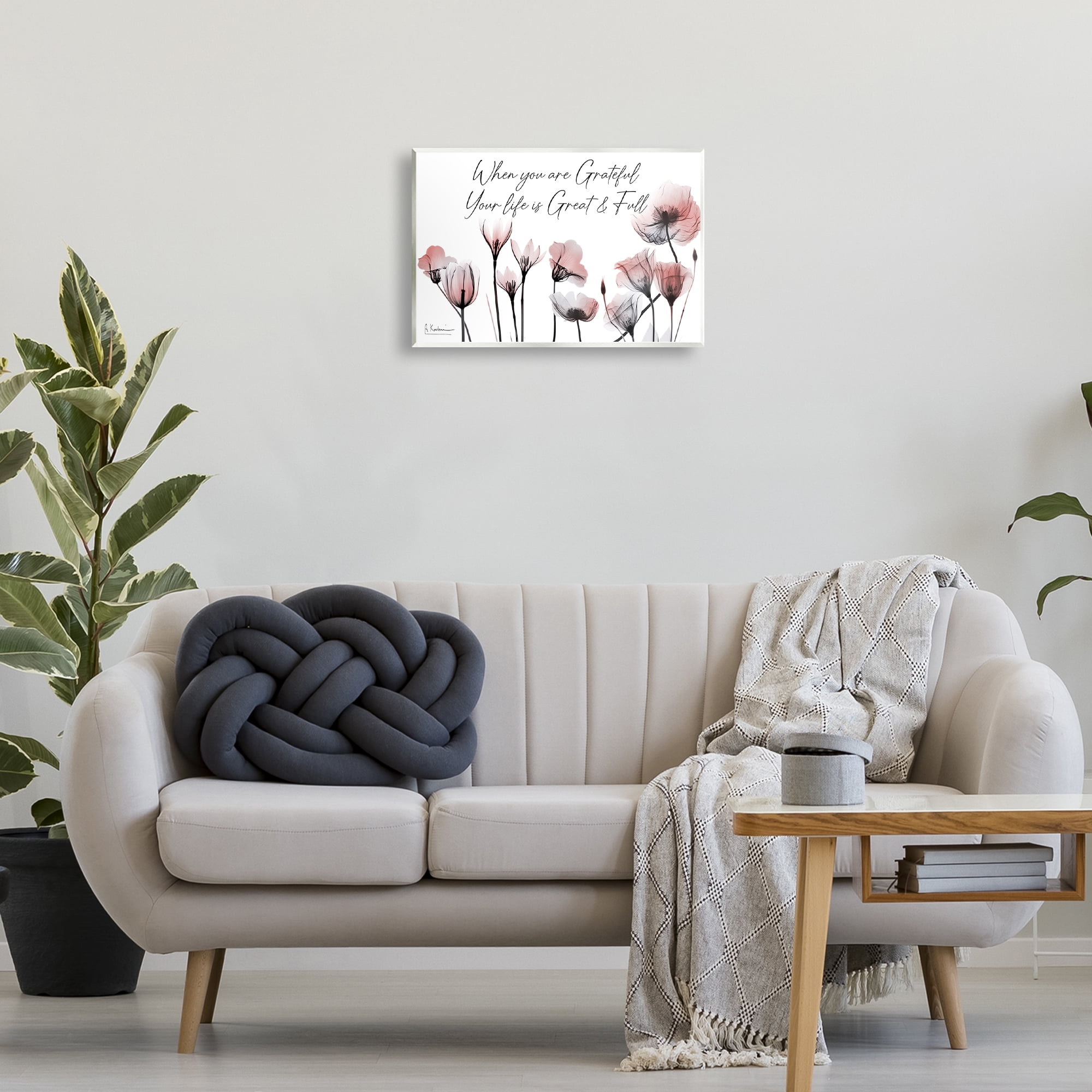 Stupell Industries Grateful Faith Floral Religious Painting Unframed Art Print Wall Art, 19 x 13