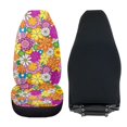 thumbnail image 4 of Uorisanigo High Back Bucket Seat Covers Universal Hippie Retro Flowers Car Seat Cover for Front Only Coral Velvet Fabric Seats Covers Fits Most Cars, SUVs, Trucks, and Vans, 2PCS, 4 of 7