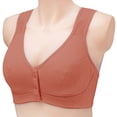 thumbnail image 3 of Gymayou Women Plus Size Front Snap Wireless Bra Thin Cotton Beauty Back Wide Vest Straps For Elderly Mature Ladies Orange 36, 3 of 7
