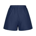thumbnail image 6 of Olyvenn Stylish Women's Linen Shorts Elastic Waist Pants for Women Ladies Shorts with Pockets Womens Summer Pants Solid Shorts Dark Blue XXXXL, 6 of 6