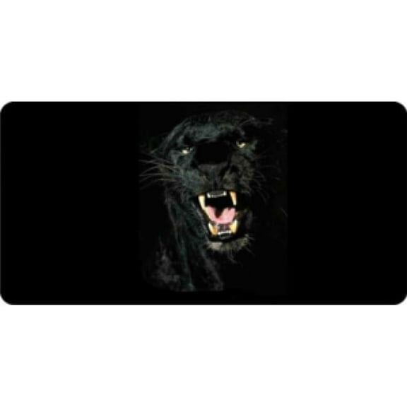 Black Jaguar Photo License Plate
