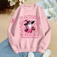 thumbnail image 5 of KDFJPTH Sweatshirt for Women Trendy Stand Alone In October We Wear Witch Cancer Awareness Print Hoodie Color Tops, 5 of 5