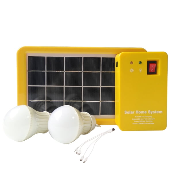 Sistema de iluminación solar portátil Panel solar impermeable de 3W LED de 1W
