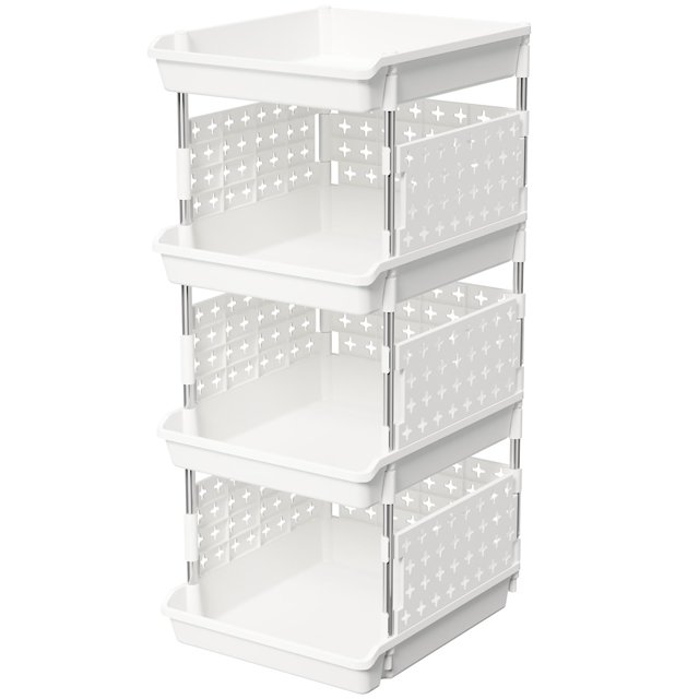 Cestas de almacenamiento apilables Lifewit de plástico para armario de 4 niveles
