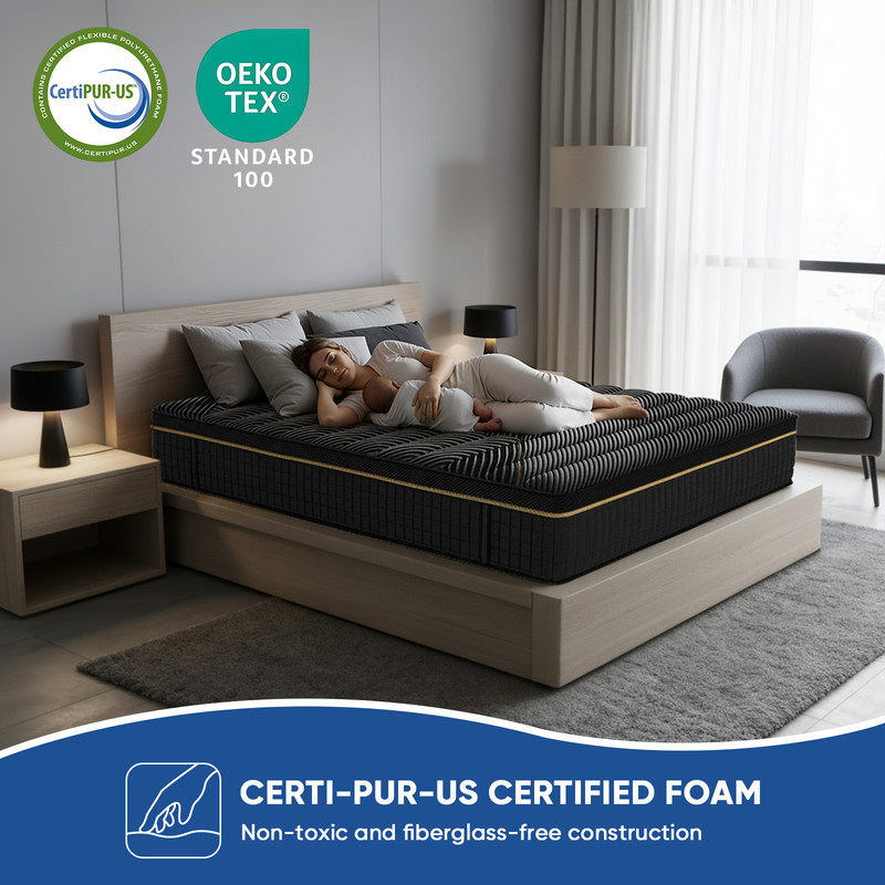 PARKWELL 12 inch King Mattress, Gel Memory Foam and Spring Hybrid Mattress, Medium Comfort King Size in a Box, Adult