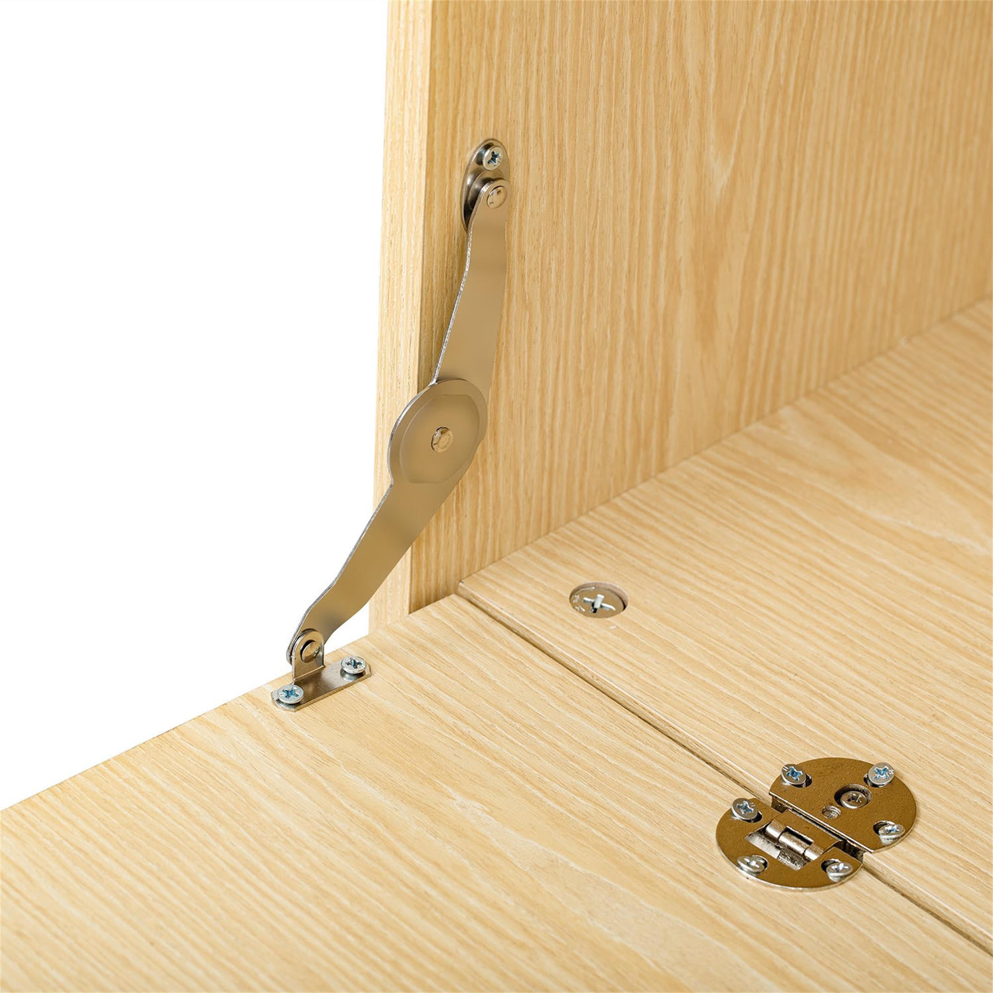 Pefilos 31" Double Cat Litter Box Enclosure, Litter Box Furniture Hidden with Flip-down Door, Indoor Cat House, Beige