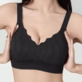 thumbnail image 5 of DDAPJ pyju Womens Seamless T-Shirt Bras Wireless Comfy Everyday Bra Scalloped V-Neck Lace Bralette Full Coverage Push Up Bras Black L, 5 of 7