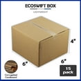 thumbnail image 4 of EcoSwift Brand Premium 6x6x4 Cardboard Boxes Mailing Packing Shipping Box Corrugated Carton 23 ECT, 6"x6"x4", Brown, 15-Pack, 4 of 6