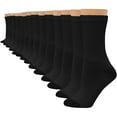 thumbnail image 2 of Cyglowse Crew Socks for Men 10 Pairs, Cotton Socks, Mens Dress Socks with Soft Cushioned, Smell Control, Black Black One Size, 2 of 3