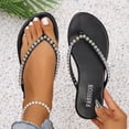 thumbnail image 2 of CHUMUD Womens Indoor and Outdoor Rhinestone Decor Toe Post Flip-Flop Sandals, Casual Open Toe Slip-On Slippers, Lightweight Summer Beach Sandals, 2 of 8