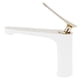 thumbnail image 5 of Grifo de lavabo G1/2 moderno, mezclador de agua fría y caliente, accesorio de baño, oro blanco, 5 of 14