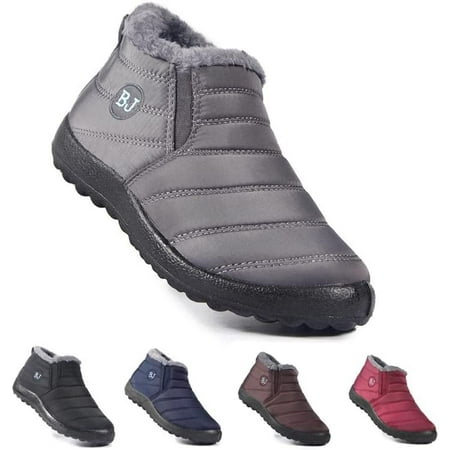 

Unisex Snow Boots Men and Women s Winter Ankle Boots Ladies Waterproof Slip On Warm Fur Lined Booties Thickening Shoes Outdoor Bootie