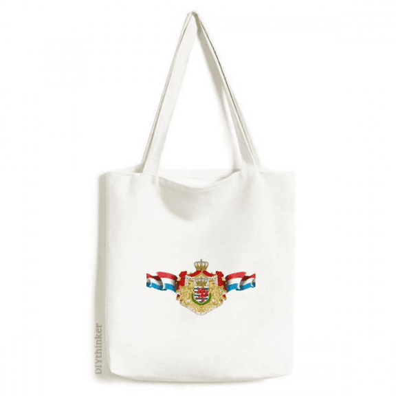Luxembourg Flag National Emblem Tote Canvas Bag Shopping Satchel Casual Handbag