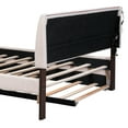 thumbnail image 3 of Queen Size Upholstered Platform Bed With Twin Xl Trundle - Beige Fleece For A Calming Bedroom Ambiance Serene Atmosphere, 3 of 6