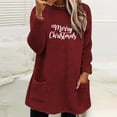 thumbnail image 1 of LSLJS Hauts Thermiques pour Femmes, Blouse à Col Rond et Imprimé d'Hiver avec Poche, Manches Longues Chaudes, 1 of 4