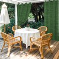 thumbnail image 4 of Outdoor Curtains for Patio Waterproof, Dark Green Burlap Texture Windproof Pravicy Outside Porch Blackout Curtain, Farmhouse Vintage Green Sun Blocking Grommets Curtains for Cabana 2 Panels 54"x95", 4 of 9