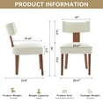 thumbnail image 7 of Dining Chairs Set of 2, Paproos Linen Upholstered Dining Chairs, Modern Accent Chair Side Chair with Curved Backrest and Adjustable Foot, Dining Room Chairs for Kitchen Dining Living Room, Beige, 7 of 7