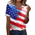 thumbnail image 2 of USA 250th Celebration Printing Patterns Women's T-Shirts Casual Loose Short Sleeve V Neck Tops Party Outdoor Tee Shirts, 2 of 5