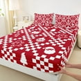 thumbnail image 3 of Castle Fairy Merry Christmas Girl 4pcs Bed Sheets,Geometric Plaid King Sheets,Santa Claus Super Cozy Sheet Set,Luxury Bedroom Decor, 3 of 7