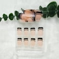 thumbnail image 4 of French Tip Press on Nails Medium Square Fake Nails with Design Black Line False Nail Glitter Glue on Nails Glossy Full Cover Artificial Acrylic Nail Bling Nude Stick on Nail for Women Manicure 24pcs, 4 of 8