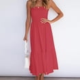 thumbnail image 4 of USSUMA Women's Summer Boho Strapless Off Shoulder Beach Long Dresses Ruffle Strapless Tiered A Line Flowy Maxi Dress, 4 of 5