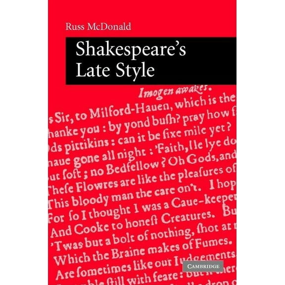 Shakespeare's Late Style, (Hardcover)