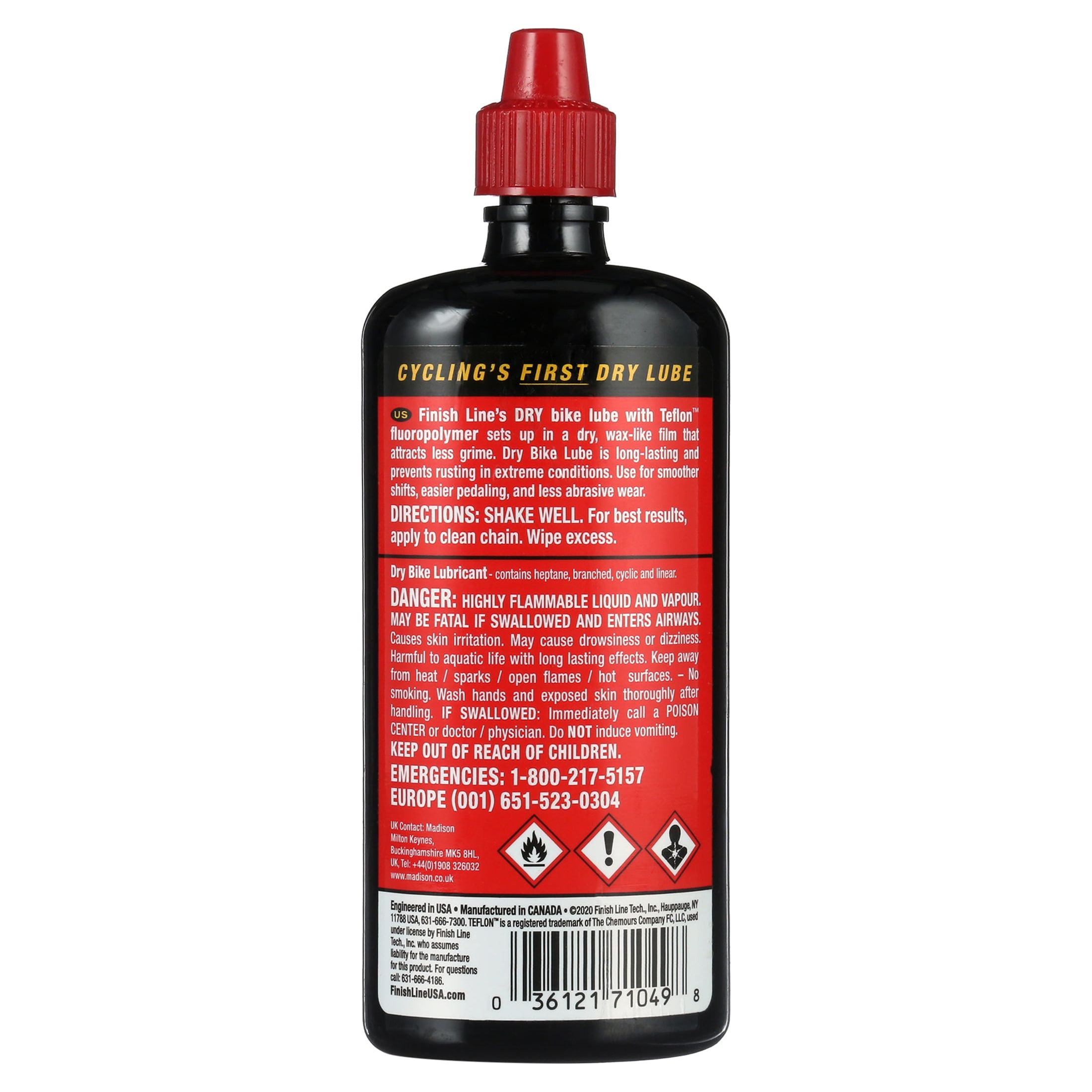 Finish Line Dry Bike Lubricant with Teflon Squeeze Bottle, 8 Oz. - image 3 of 6