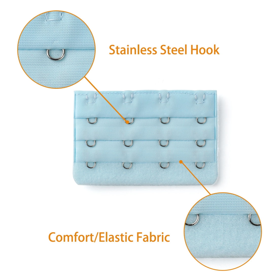Unique Bargains Ladie's Bra Extender Strap Band Extension 3 Rows 4 Hooks