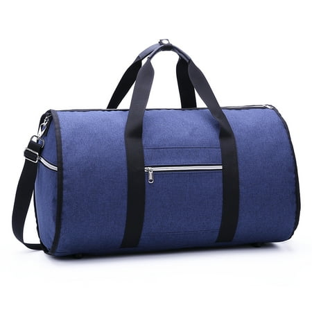 Convertible Garment Bag with Shoulder Strap 2-in-1 Hanging Suitcase Suit Travel Bags Blue