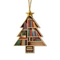 Adreap Christmas Tree Shape Bookshelf Pendant Books Stacked Ornament