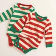 thumbnail image 4 of GYRATEDREAM Infant Girls Boys Long Sleeve Christmas Outfits Toddler Cotton Stripe Romper Pants 2Pc Unisex Baby Fall Winter Set for 6-24 Months, 4 of 6