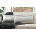 thumbnail image 2 of Aiking Home 12x24 Inches Faux Silk Rectangular Throw Pillow Cover, Zipper Closure, Silver (Set of 2), 2 of 6