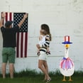 thumbnail image 4 of Olilia 3pcs Porch Goose Outfits for 23" Cement Lawn Goose Statue Clothes Hat and Tutu Skirt Easter 4th of July for Party Yard Outdoor(Star), 4 of 6
