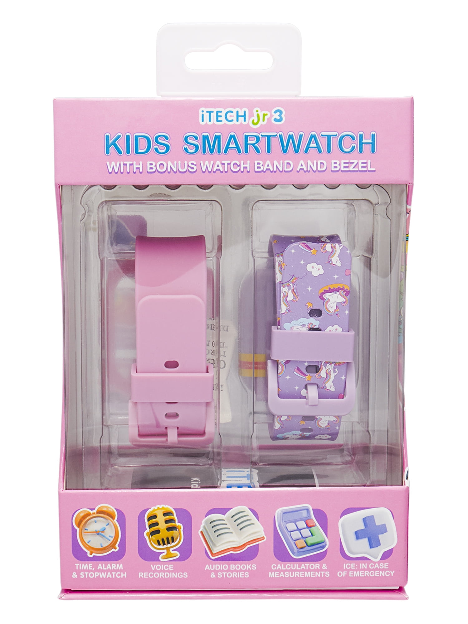 Itech Junior Kids Girls Unicorn Bluetooth Enabled Smartwatch with Interchangeable Straps and Bezels