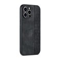 thumbnail image 3 of Allytech Slim Back Cover for iPhone 15, PU Leather TPU Slim Fit Shell Cover Minimalist Retro Shock Absorption Protective Phone Case Cover for Apple iPhone 15 -Black, 3 of 5