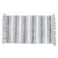 thumbnail image 1 of Microfibre Striped Bath Mat With Fringe Silver 20X32, 1 of 4
