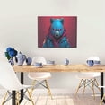 thumbnail image 5 of Lsque Neon Cyberpunk Blue Bear Print Wall Art – Decorative Picture for Living Room, Bedroom, and Office (Horizontal), 5 of 6