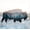 Bison And Skyline, variant on Elephant Stock Bison And Skyline Wall Art - Horizontal Canvas Wall Art - Living Room Wall Decor - Animal Canvas - Blue And Brown Decor - 48" x 32"