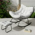 thumbnail image 6 of COZONY Oversized Rocking Chair with Ottoman, 350 lbs Heavy Duty Upholstered Lounge Chair, Modern Indoor Outdoor Rocking Chair for Bedroom Living Room Balcony, 6 of 22