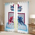 thumbnail image 2 of Homewish Teens Boys Sport Ice Hockey Blackout Curtains Set of 2 (52x84 Each),Ball Game Window Curtains,Blue Red Curtains and Drapes,Breathable Home Decor, 2 of 6