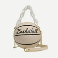 thumbnail image 4 of Btafrte Bolsos Hombro Baloncesto Bolso Mensajero Cadena Acrílico para Mujer (Beige), 4 of 9