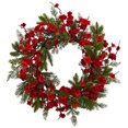 thumbnail image 1 of Nearly Natural 4551 Couronne de Pin Fleur de Prunier 24 Po, 1 of 10