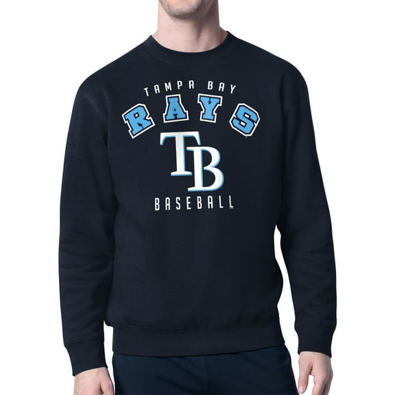 Men's Starter Navy Tampa Bay Rays Team Logo Fleece Pullover Sweatshirt